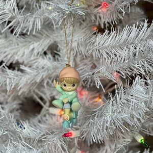 Vintage Precious Moments Christmas Train Ornament